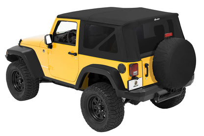 Replace-A-Top For OEM - Jeep '10-18 Wrangler JK 2-Door (Black Diamond Sailcloth; Tinted Windows; No Door Skins Included)