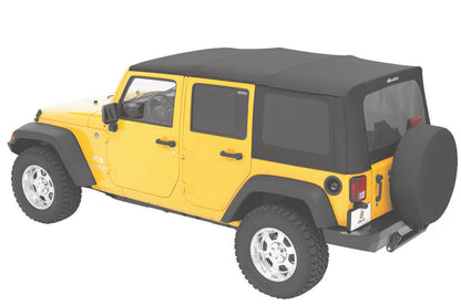 Replace-A-Top For OEM - Jeep '10-18 Wrangler JK 4-Door (Black Diamond Sailcloth; Tinted Windows; No Door Skins Included)