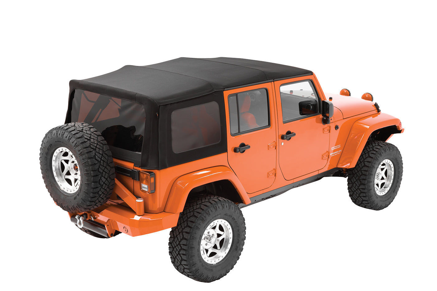 Replace-A-Top OE Exact (OEX) For OEM - Jeep '07-09 Wrangler JK 2-Door (Black Diamond Sailcloth; Tinted Windows; No Door Skins Included)