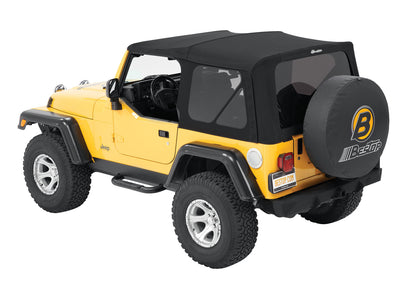 Replace-A-Top For OEM - Jeep '97-06 Wrangler TJ Exc. Unlimited (Premium Black Twill; Tinted Windows; No Door Skins Included)