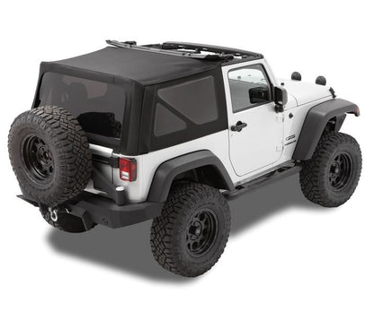 Replace-A-Top For OEM - Jeep '10-18 Wrangler JK 2-Door (Premium Black Twill; Tinted Windows; No Door Skins Included)