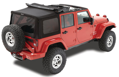 Replace-A-Top For OEM - Jeep '10-18 Wrangler JK 4-Door (Premium Black Twill; Tinted Windows; No Door Skins Included)