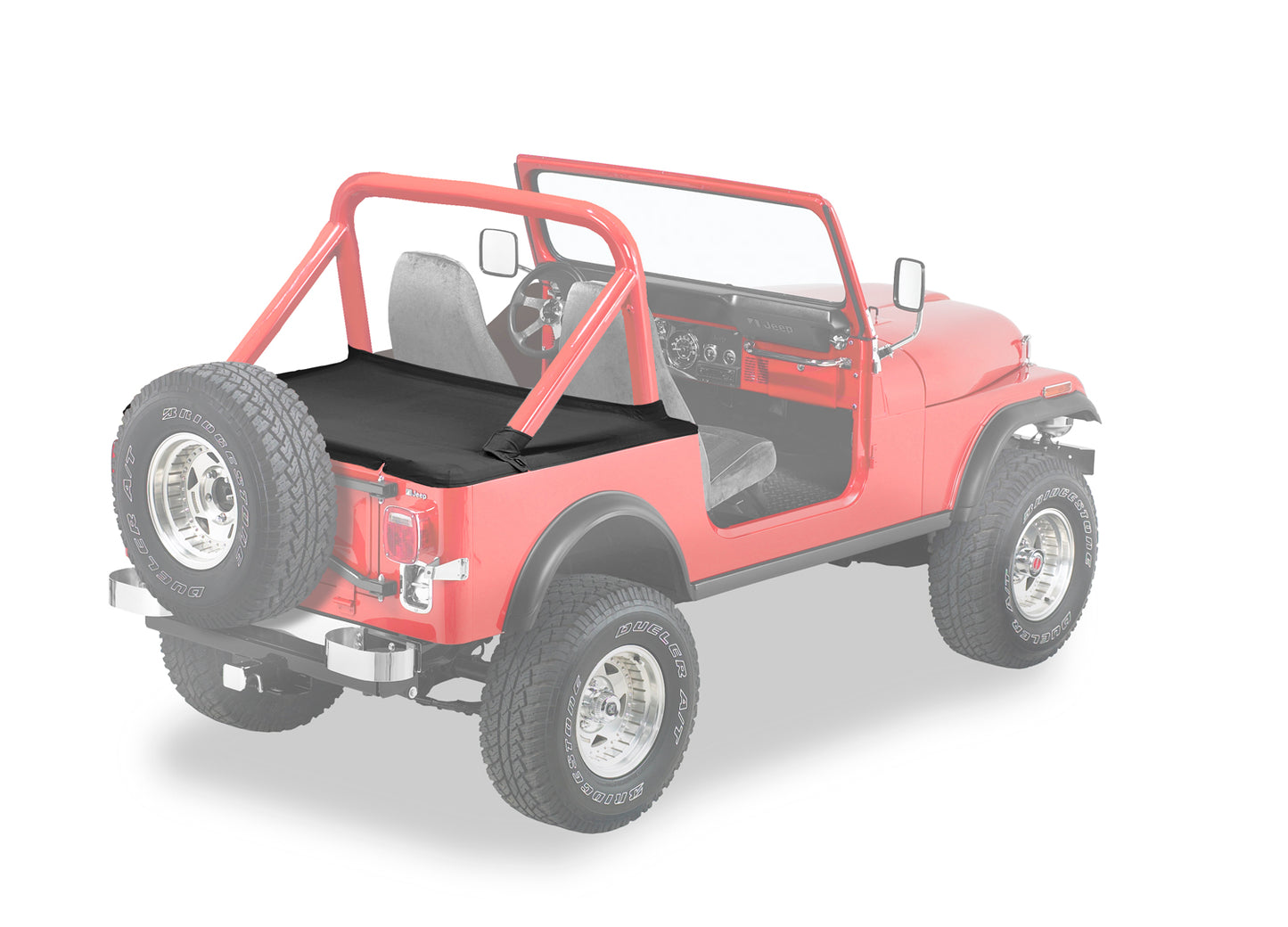 Duster Deck Cover - Jeep '80-86 CJ7 / '87-91 Wrangler YJ (Factory Hardtop  Black Denim)