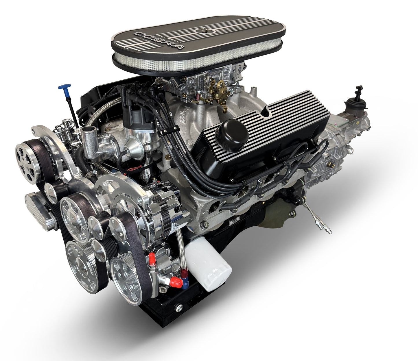 BluePrint Engines Ford Small Block Compatible 427 C.I. Cobra Edition - TKX Manual Transmission - Polished Pulley Kit - Carbureted