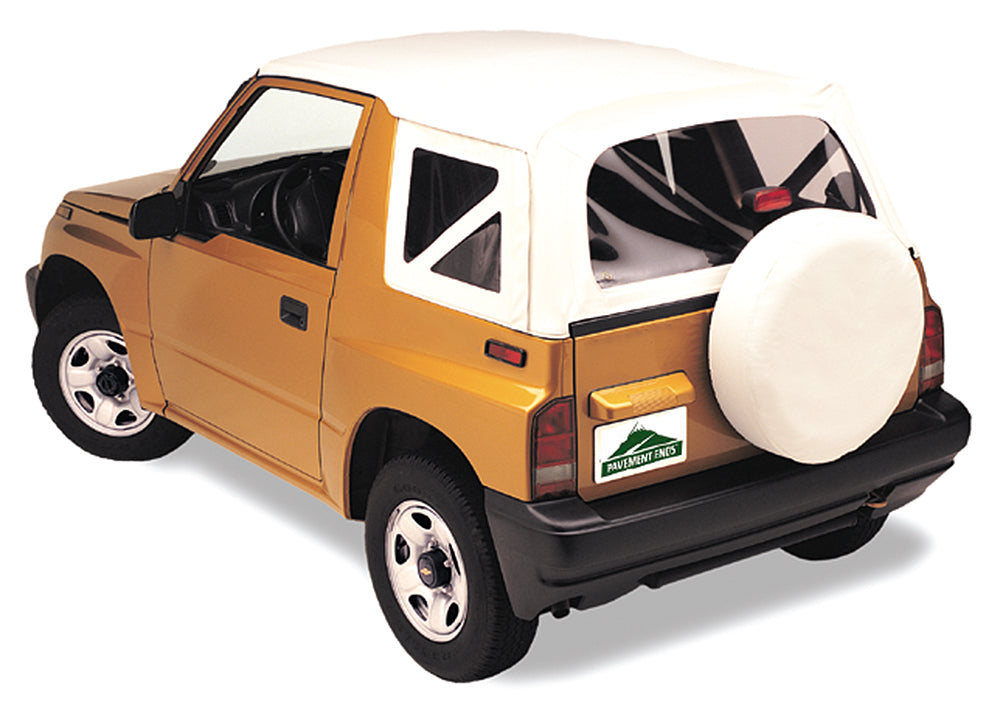 Replay OEM Replacement Top - '95-98 Tracker/Sidekick (White Denim; Clear Windows)