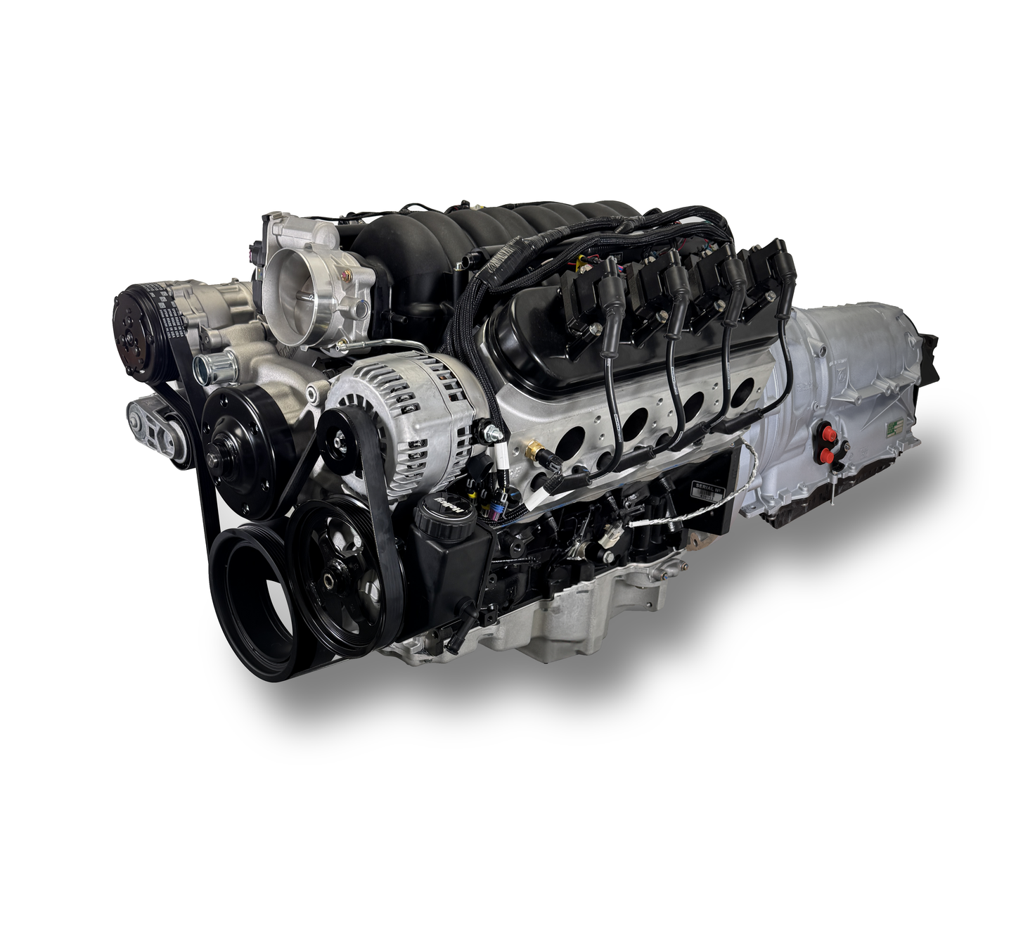 BluePrint Engines GM LS Compatible 376 C.i. Engine And ZF-8 Speed Automatic Transmission - Standard Edition Builder Series - Natural Pulley Kit - BluePrint Engines Calibrated ECU