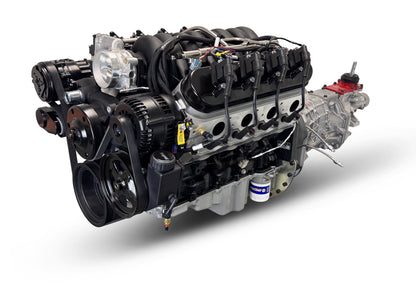 BluePrint Engines GM LS Compatible 376 C.i. Engine And T56 Manual Transmission - Standard Edition Builder Series - Black Pulley Kit - Holley Terminator X EFI System