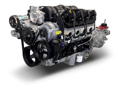 BluePrint Engines GM LS Compatible 376 C.i. Engine And T56 Manual Transmission - Standard Edition Builder Series - Natural Pulley Kit - Holley Terminator X EFI System
