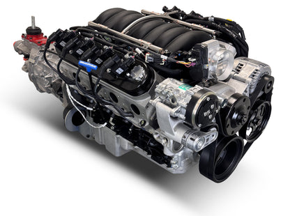 BluePrint Engines GM LS Compatible 376 C.i. Engine And T56 Manual Transmission - Standard Edition Builder Series - Natural Pulley Kit - Holley Terminator X EFI System