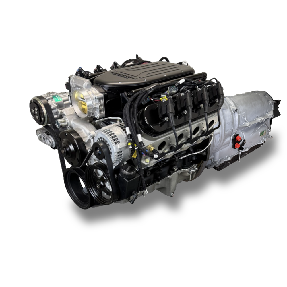 BluePrint Engines GM LS Compatible 376 C.i. Engine And ZF-8 Speed Automatic Transmission - Standard Edition Builder Series - Natural Pulley Kit - BluePrint Engines Calibrated ECU