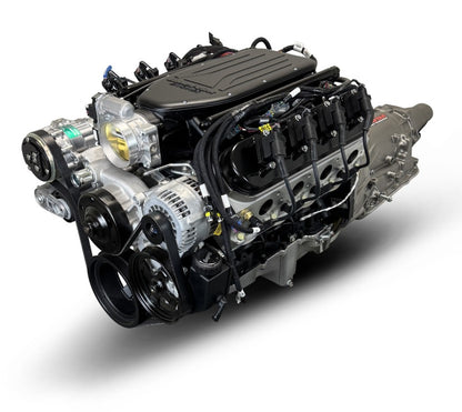 BluePrint Engines GM LS Compatible 376 C.i. Engine And 4L65/70E Automatic Transmission - Standard Edition Builder Series - Natural Pulley Kit - Holley Terminator X EFI System
