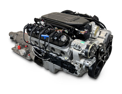 BluePrint Engines GM LS Compatible 376 C.i. Engine And 4L65/70E Automatic Transmission - Standard Edition Builder Series - Natural Pulley Kit - Holley Terminator X EFI System