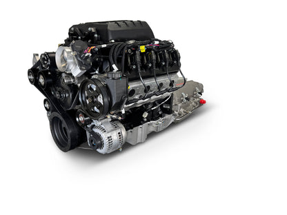 BluePrint Engines GM LS Compatible 376 C.i. Engine And 4L80E Automatic Transmission - Standard Edition Builder Series - Supercharged - Natural Pulley Kit - Holley Terminator X EFI System
