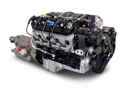 BluePrint Engines GM LS Compatible 427 C.i. Engine And 4L65/70E Automatic Transmission - Standard Edition Builder Series - Black Pulley Kit - Holley Terminator X EFI System