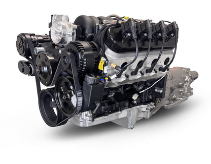 BluePrint Engines GM LS Compatible 427 C.i. Engine And 4L65/70E Automatic Transmission - Standard Edition Builder Series - Black Pulley Kit - Holley Terminator X EFI System