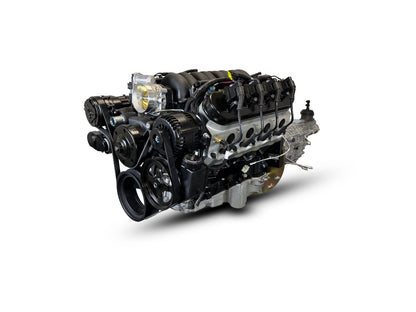BluePrint Engines GM LS Compatible 427 C.i. Engine And TKX Manual Transmission - Standard Edition Builder Series - Black Pulley Kit - Holley Terminator X EFI System