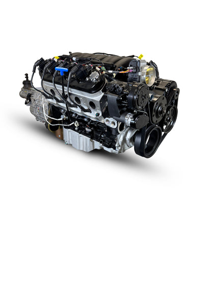 BluePrint Engines GM LS Compatible 427 C.i. Engine And TKX Manual Transmission - Standard Edition Builder Series - Black Pulley Kit - Holley Terminator X EFI System