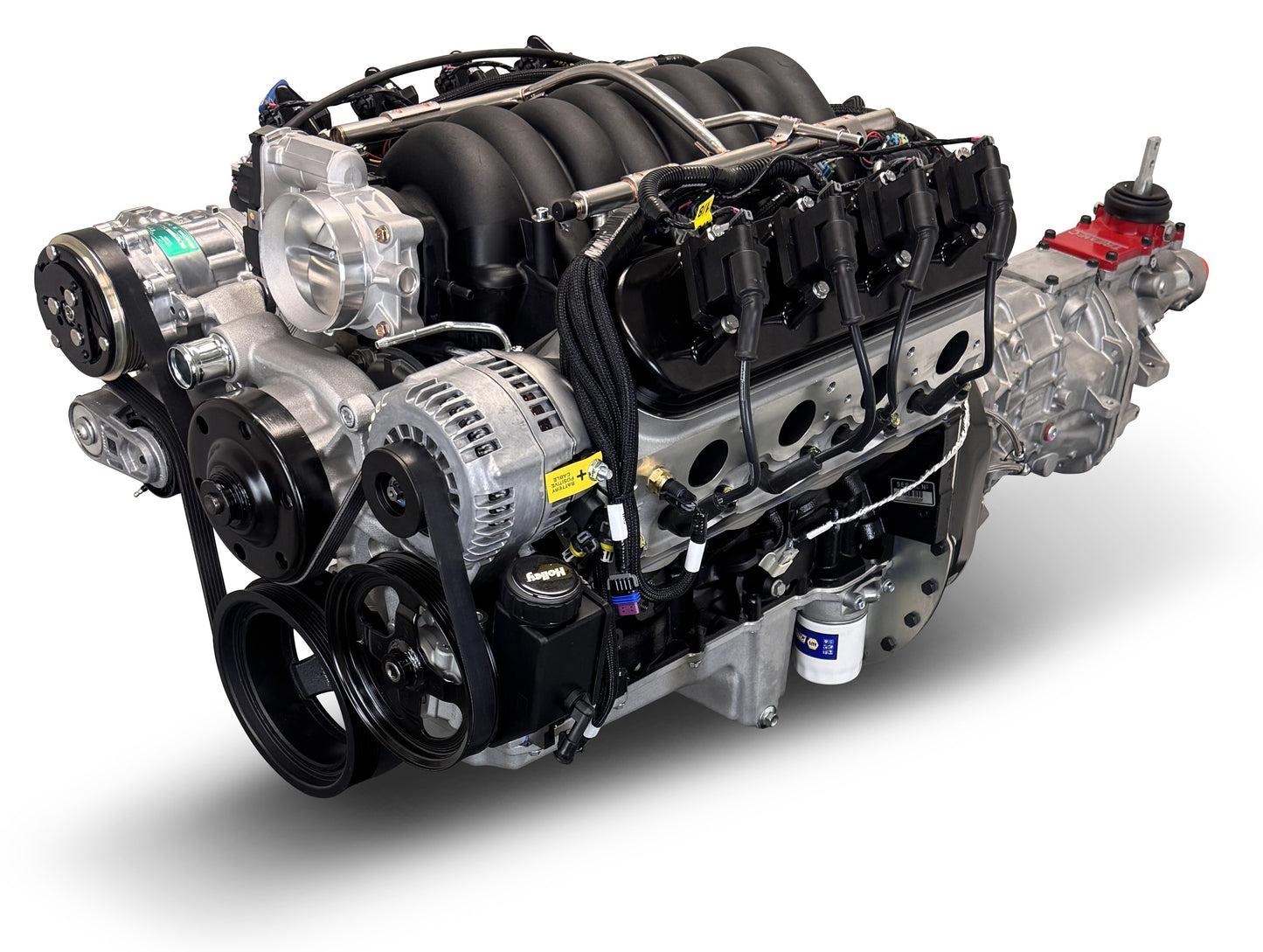 BluePrint Engines GM LS Compatible 427 C.i. Engine And T56 Manual Transmission - Standard Edition Builder Series - Natural Pulley Kit - Holley Terminator X EFI System