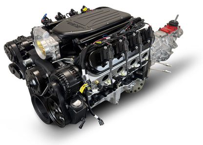 BluePrint Engines GM LS Compatible 427 C.i. Engine And T56 Manual Transmission - Standard Edition Builder Series - Black Pulley Kit - Holley Terminator X EFI System