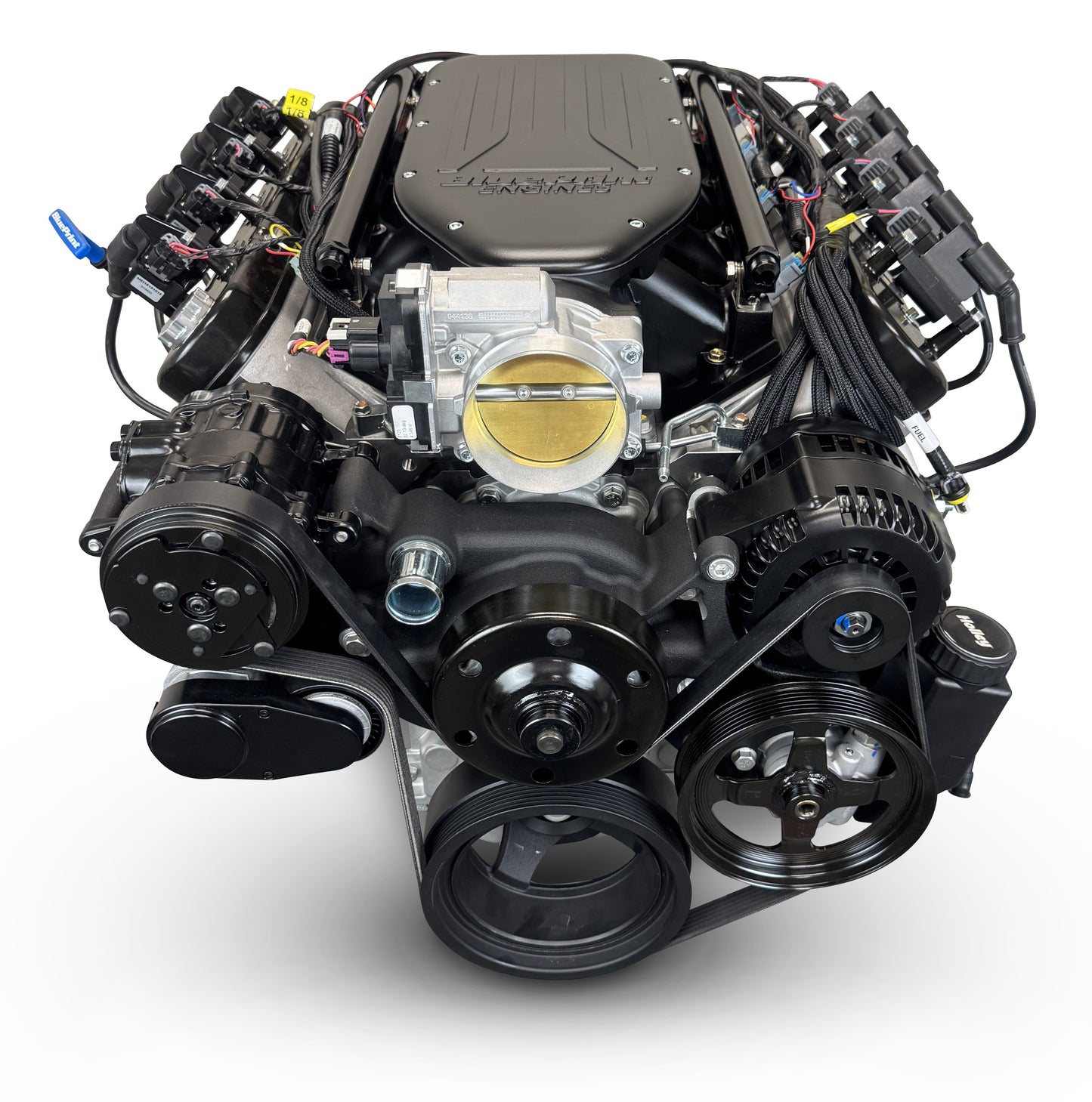 BluePrint Engines GM LS Compatible 427 C.i. Engine And TKX Manual Transmission - Standard Edition Builder Series - Black Pulley Kit - Holley Terminator X EFI System