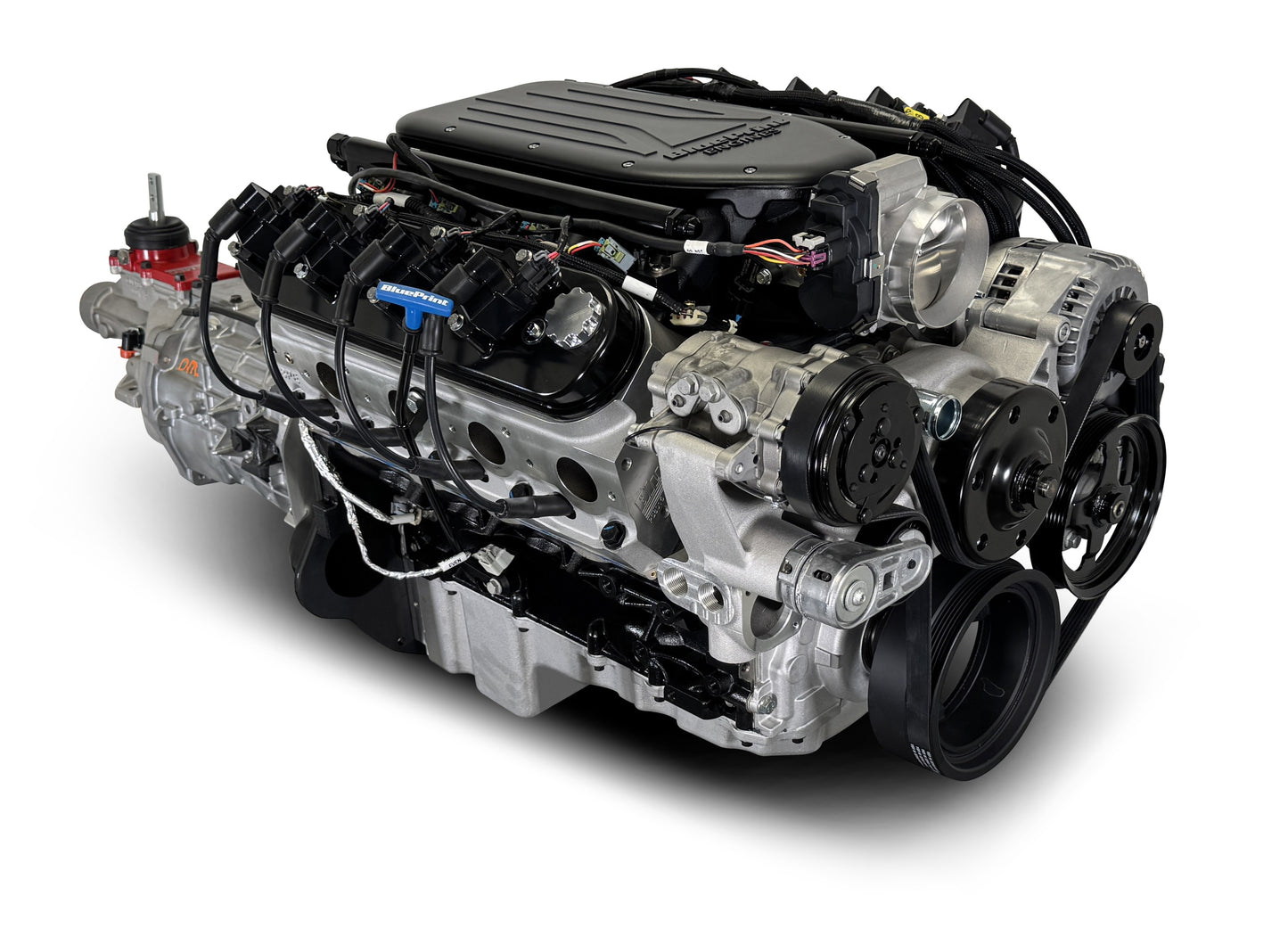 BluePrint Engines GM LS Compatible 427 C.i. Engine And T56 Manual Transmission - Standard Edition Builder Series - Natural Pulley Kit - Holley Terminator X EFI System