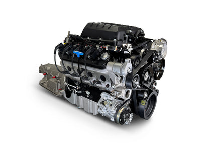 BluePrint Engines GM LS Compatible 427 C.i. Engine And 4L80E Automatic Transmission - Standard Edition Builder Series - Natural Pulley Kit - Holley Terminator X EFI System