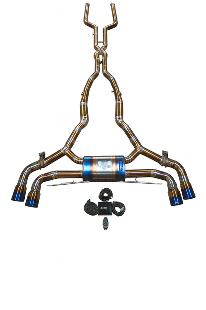 BMW F95 X5M / X6M 4.4L Catback  Grade 5 Titanium  Burnt 3.5" Tips