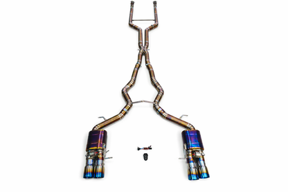 BMW F10 M5 4.4L Catback Grade 5 Titanium  Black 3.5" Tips