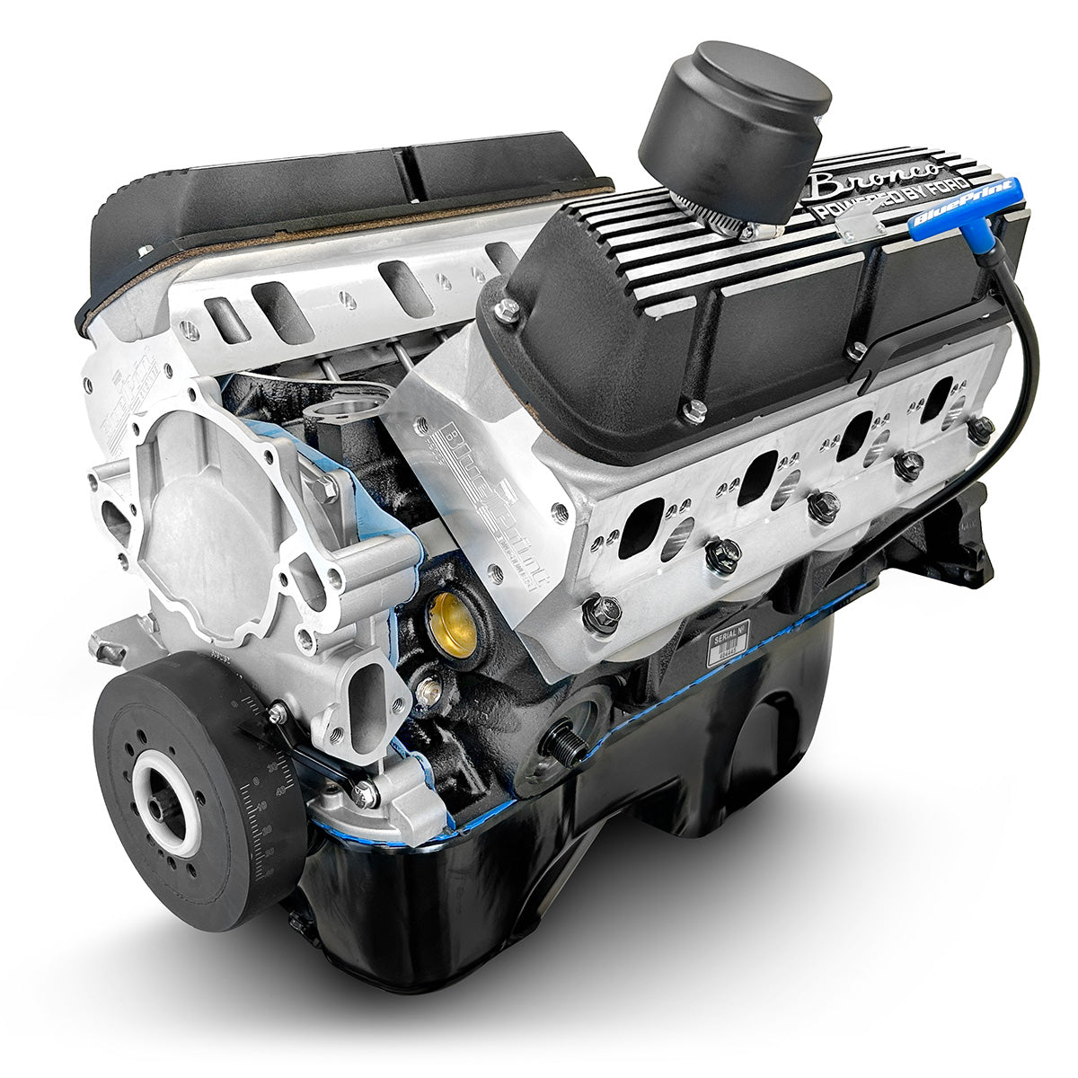 BluePrint Engines Ford Small Block Compatible 302 C.I. Long Block - Front Sump Oil Pan - Bronco Edition