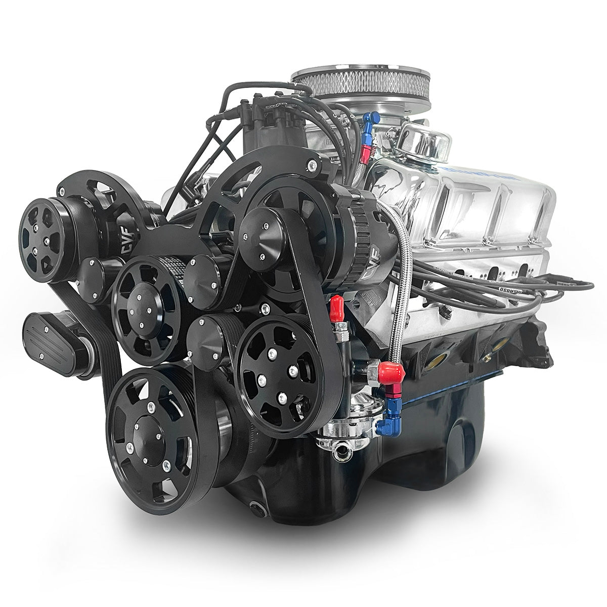 BluePrint Engines Ford Small Block Compatible 302 C.I. Deluxe Dressed - Rear Sump Oil Pan - Cruiser - Black Pulley Kit - Carbureted