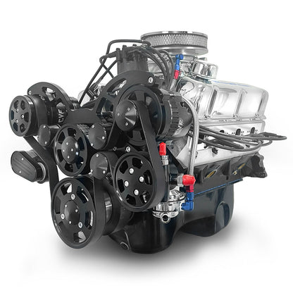 BluePrint Engines Ford Small Block Compatible 302 C.I. Deluxe Dressed - Rear Sump Oil Pan - Cruiser - Black Pulley Kit - Carbureted