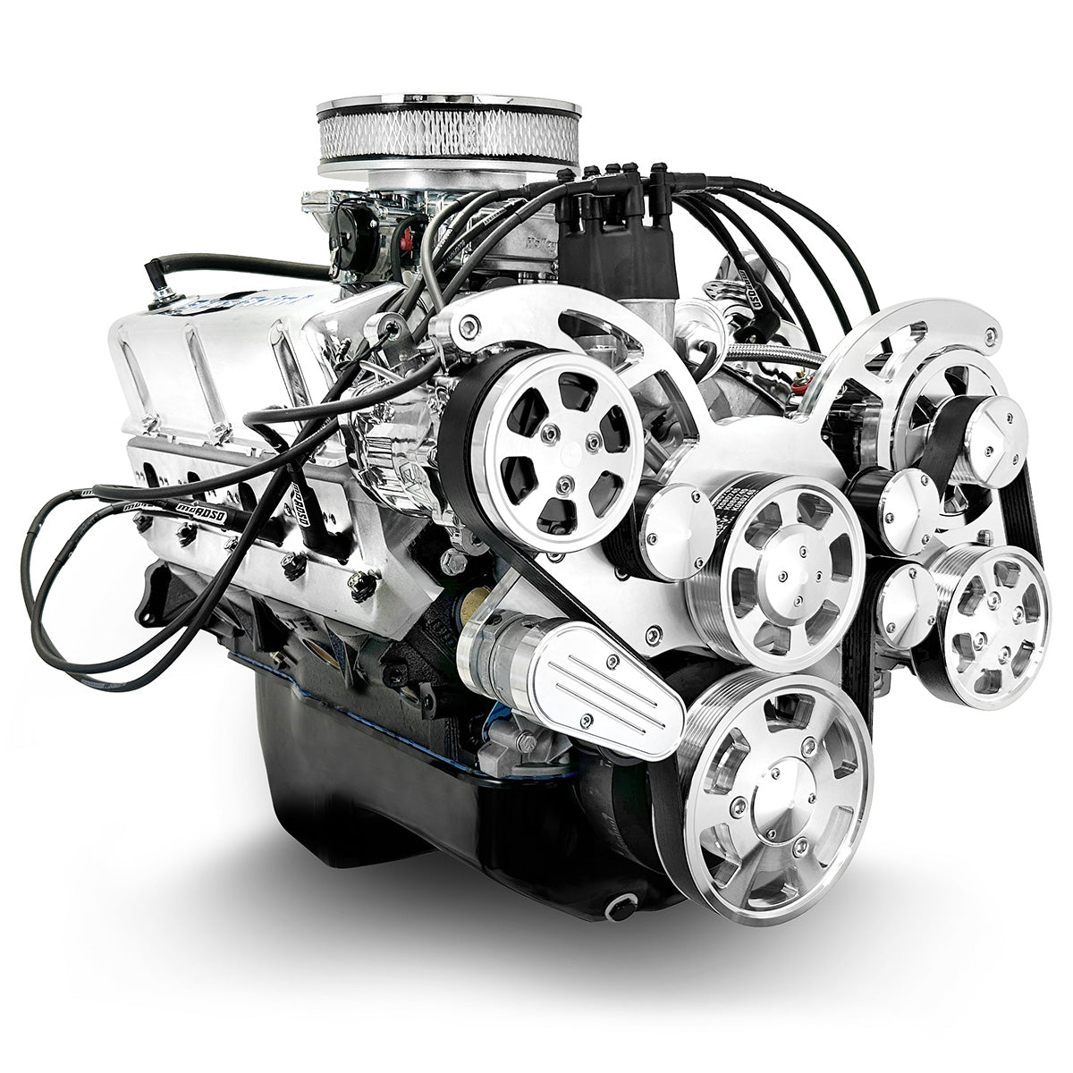BluePrint Engines Ford Small Block Compatible 302 C.I. Deluxe Dressed - Rear Sump Oil Pan - Cruiser - Polished Pulley Kit - Carbureted