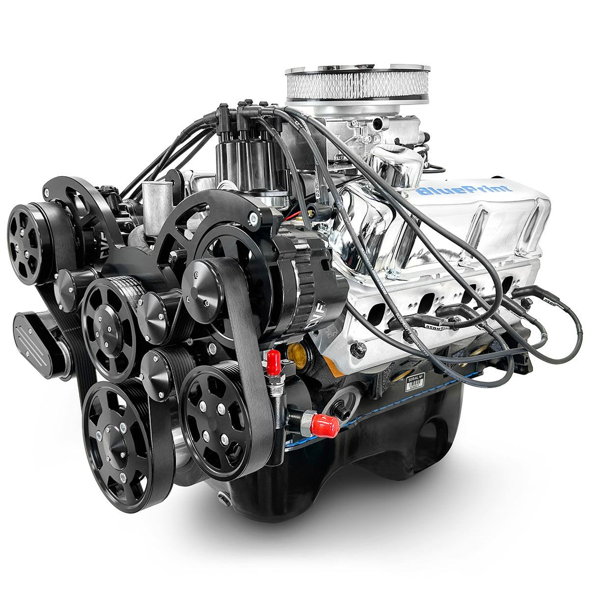 BluePrint Engines Ford Small Block Compatible 302 C.I. Deluxe Dressed - Rear Sump Oil Pan - Cruiser - Black Pulley Kit - Fuel Injected