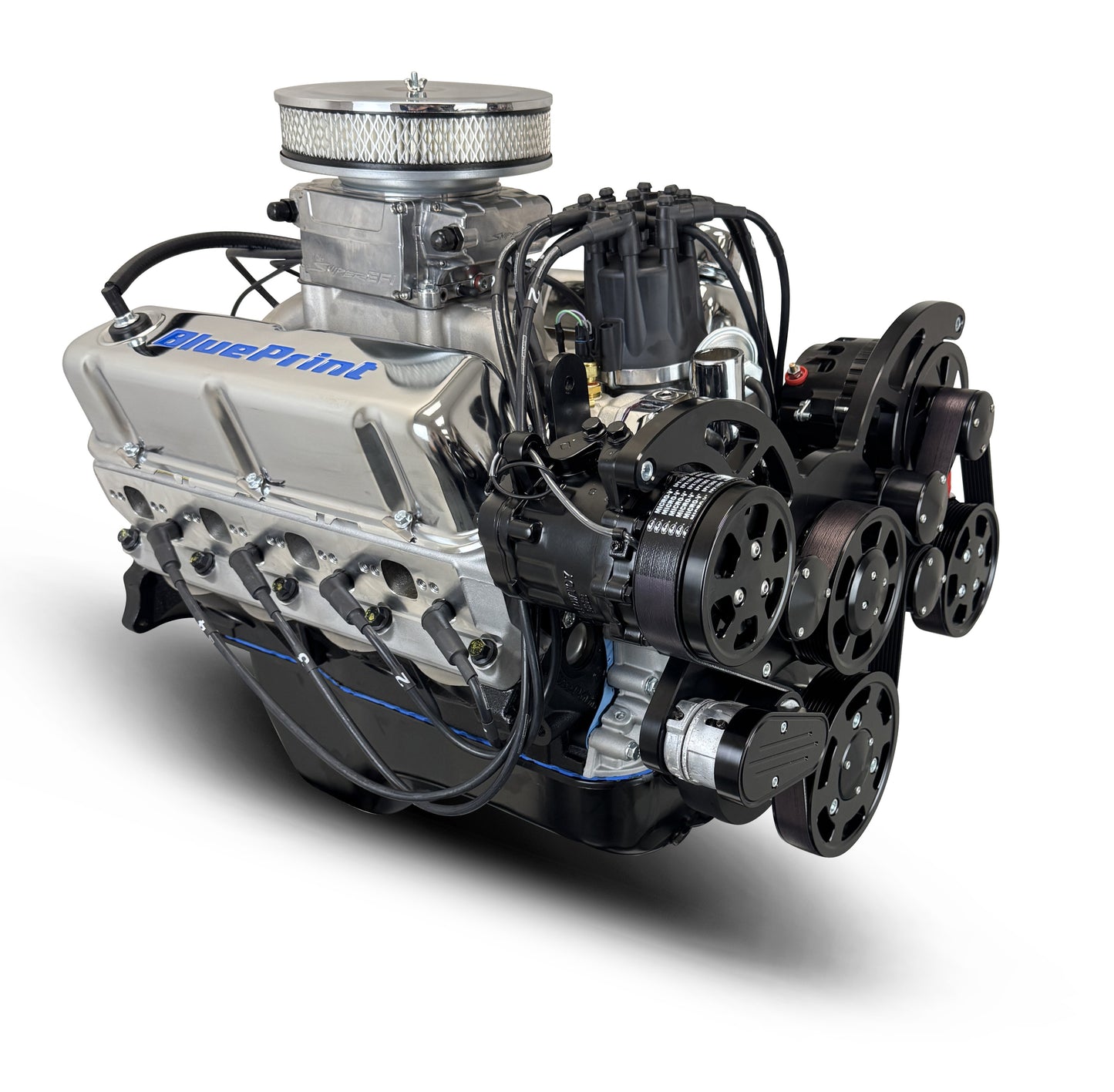 BluePrint Engines Ford Small Block Compatible 302 C.I. Deluxe Dressed - Rear Sump Oil Pan - Cruiser - Black Pulley Kit - Fuel Injected