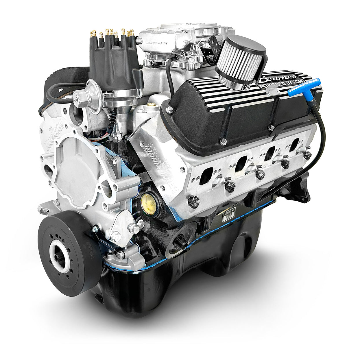 BluePrint Engines Ford Small Block Compatible 302 C.I. Base Dressed - Front Sump Oil Pan - Bronco Edition - Carbureted