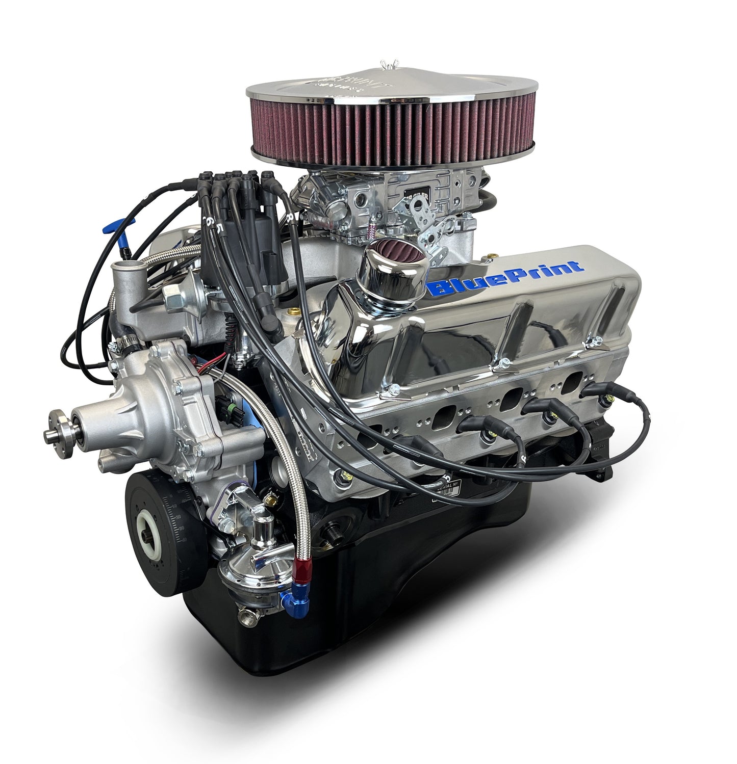 BluePrint Engines Ford Small Block Compatible 347 C.I. Deluxe Dressed - Front Sump Oil Pan - Carbureted