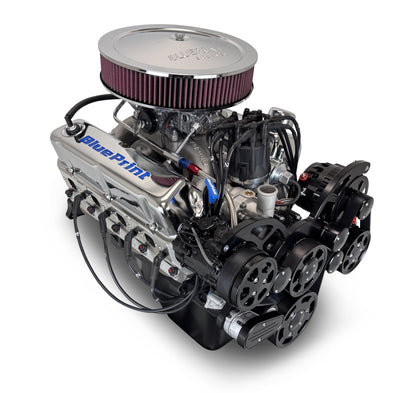 BluePrint Engines Ford Small Block Compatible 347 C.I. Deluxe Dressed - Front Sump Oil Pan - Black Pulley Kit - Carbureted