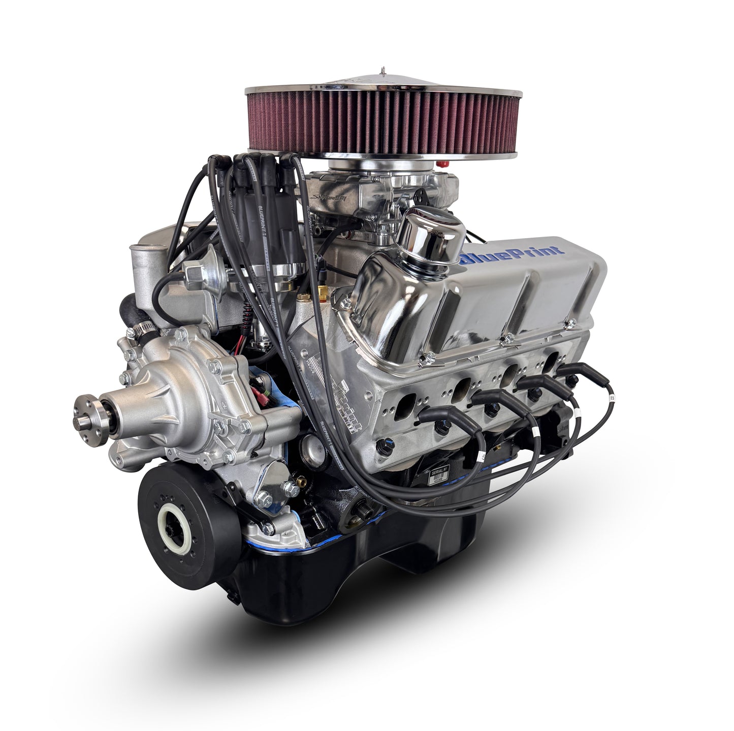BluePrint Engines Ford Small Block Compatible 347 C.I. Deluxe Dressed - Rear Sump Oil Pan - Fuel Injection