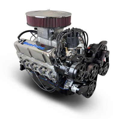 BluePrint Engines Ford Small Block Compatible 347 C.I. Deluxe Dressed - Rear Sump Oil Pan - Black Pulley Kit - Fuel Injected