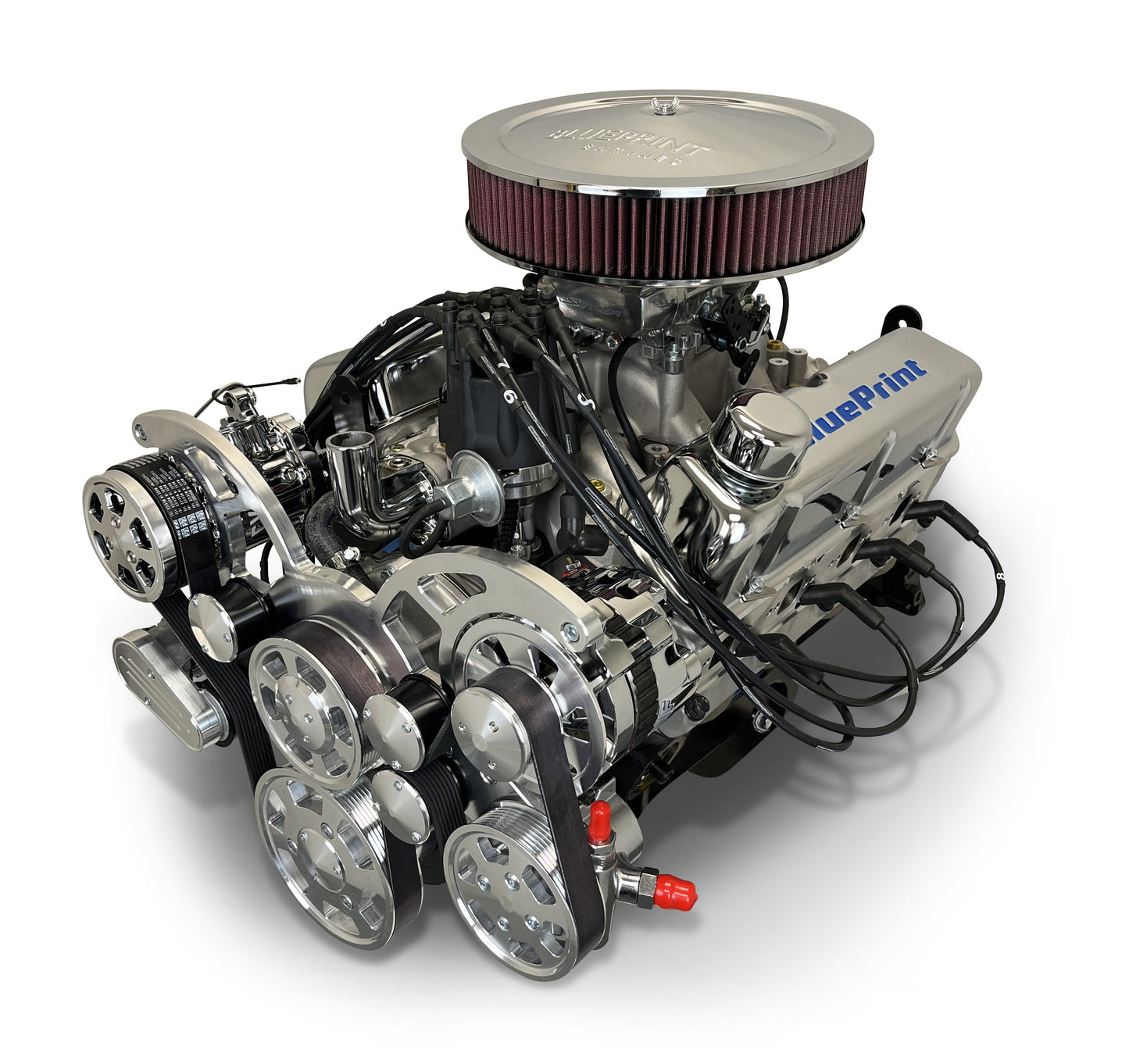 BluePrint Engines Ford Small Block Compatible 347 C.I. Deluxe Dressed - Rear Sump Oil Pan - Polished Pulley Kit - Fuel Injected