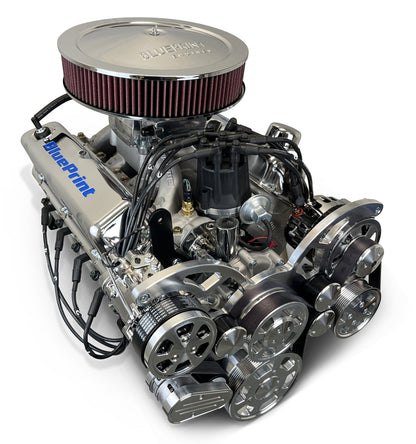 BluePrint Engines Ford Small Block Compatible 347 C.I. Deluxe Dressed - Rear Sump Oil Pan - Polished Pulley Kit - Fuel Injected