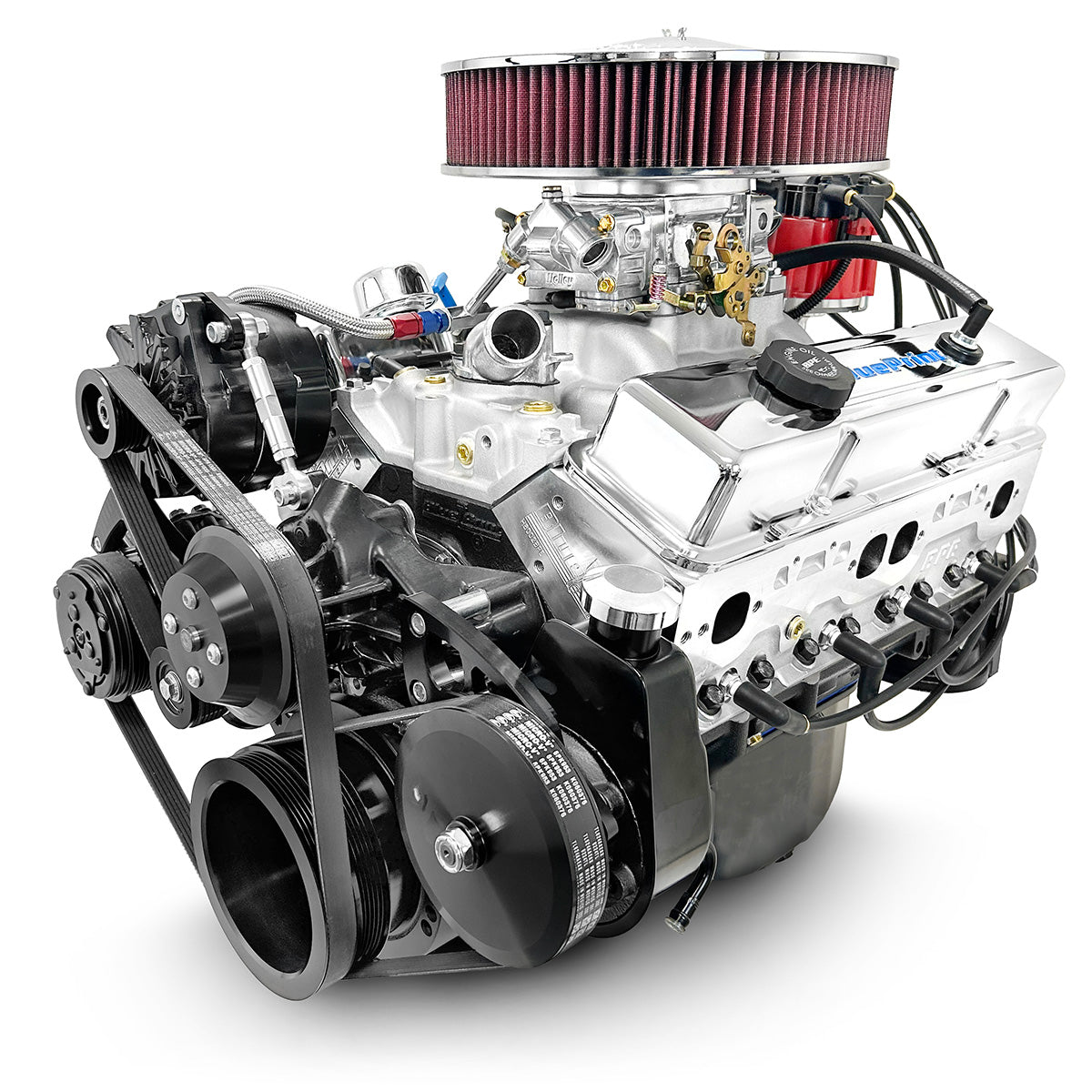 BluePrint Engines GM Small Block Compatible 383 C.I. Deluxe Dressed - Black Pulley Kit - Carbureted
