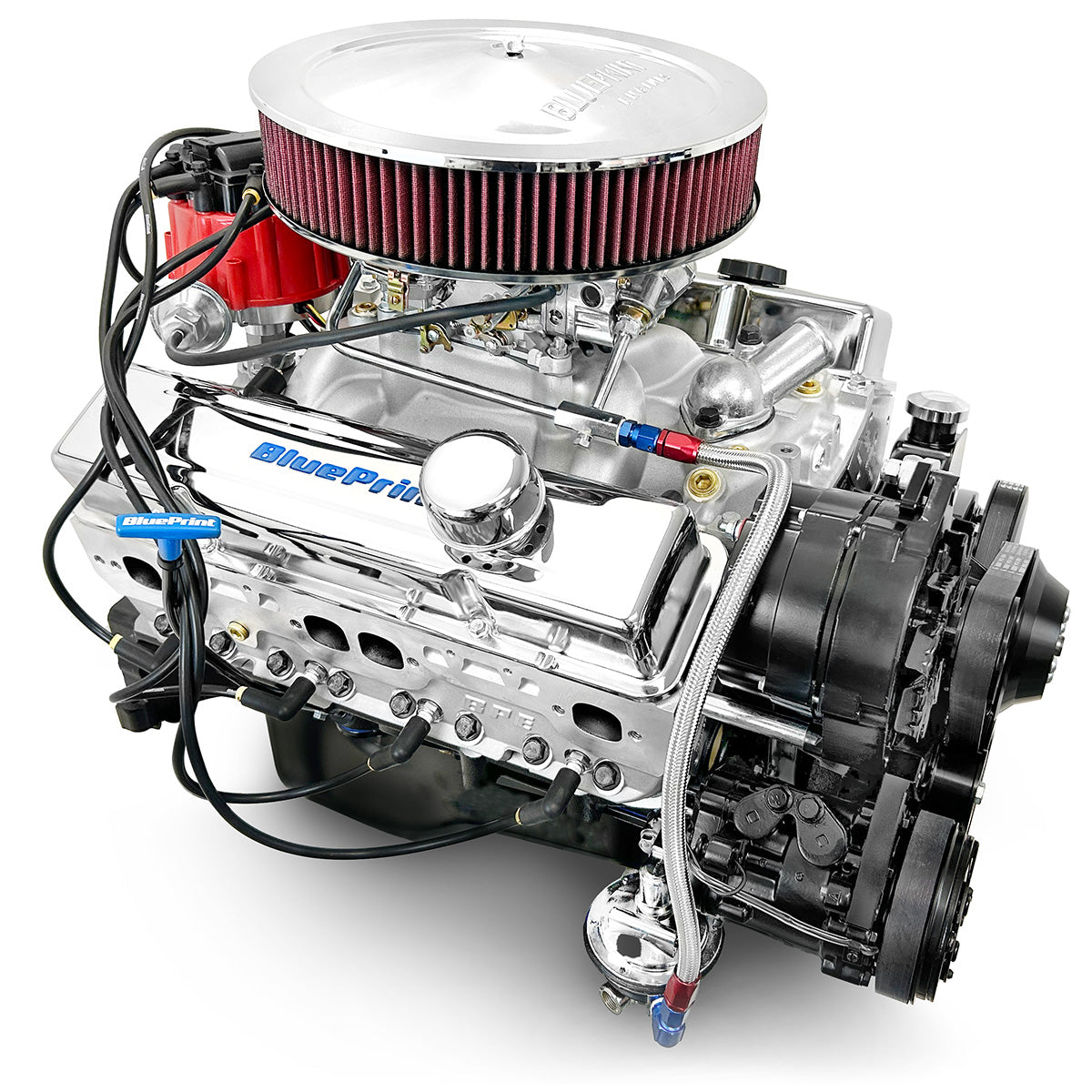BluePrint Engines GM Small Block Compatible 383 C.I. Deluxe Dressed - Black Pulley Kit - Carbureted