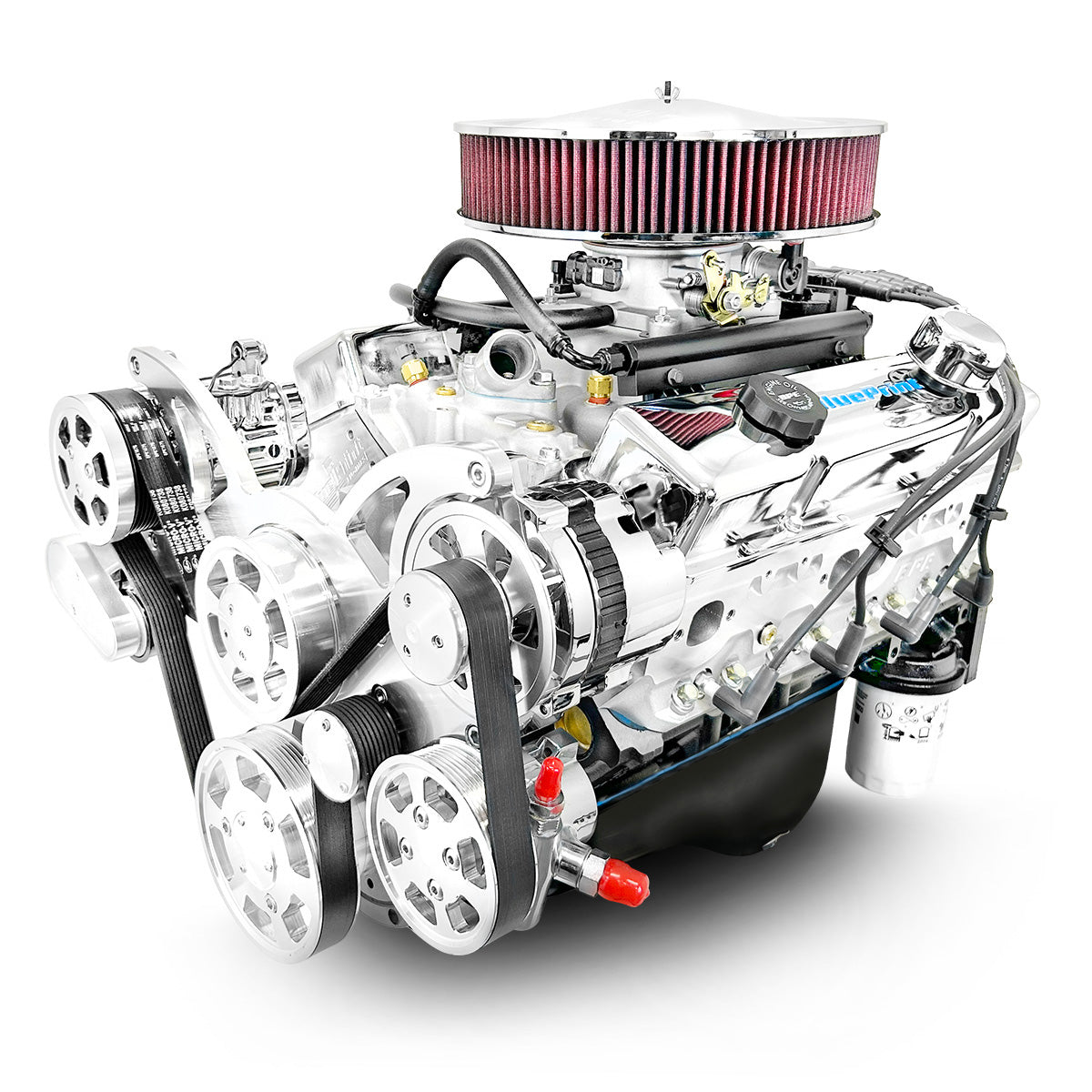 BluePrint Engines GM Small Block Compatible 383 C.I. Deluxe Dressed - Black Pulley Kit - Multi-Port Fuel Injected