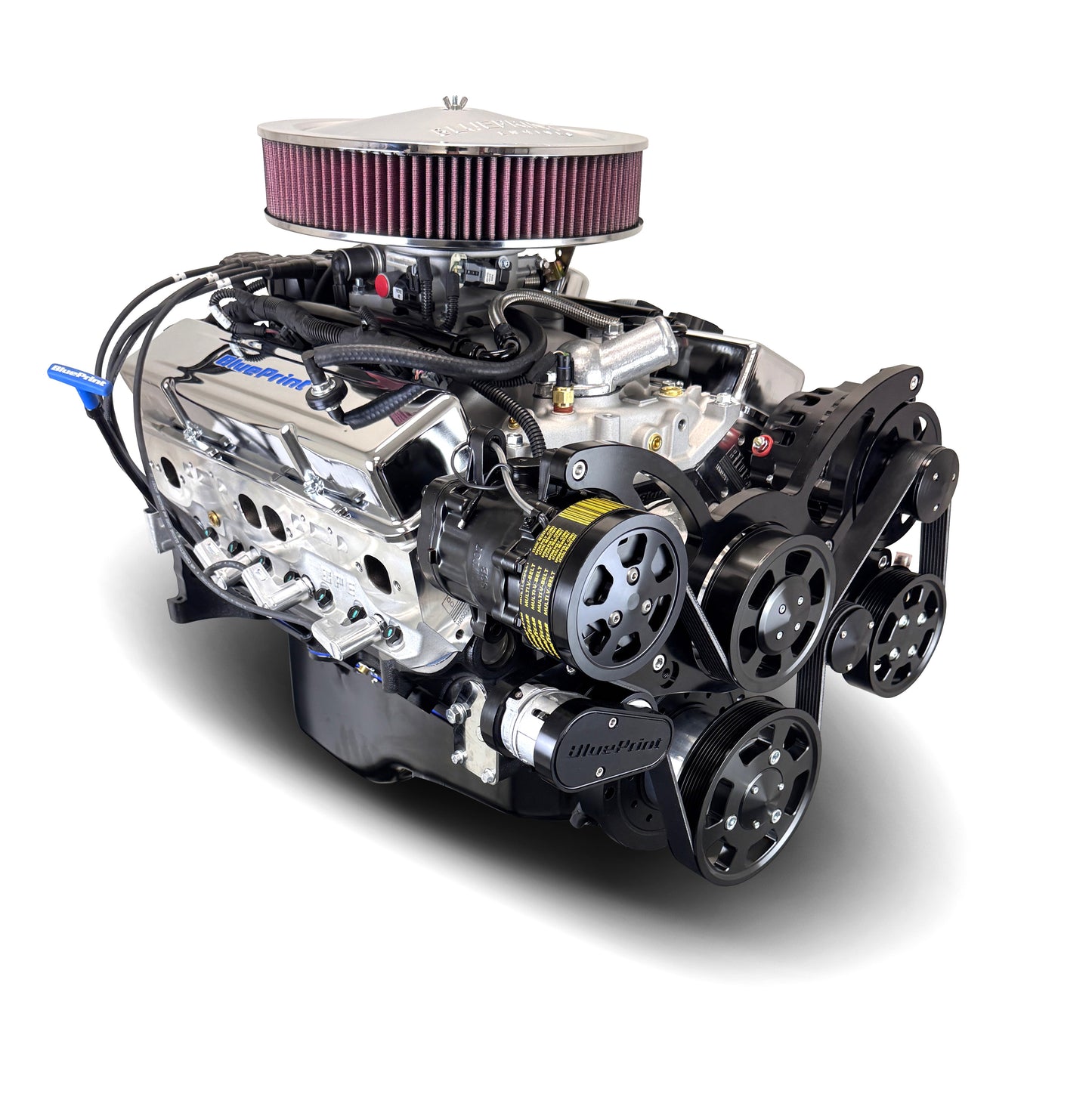 BluePrint Engines GM Small Block Compatible 400 C.I. Deluxe Dressed - Black Pulley Kit - Multi-Port Fuel Injected