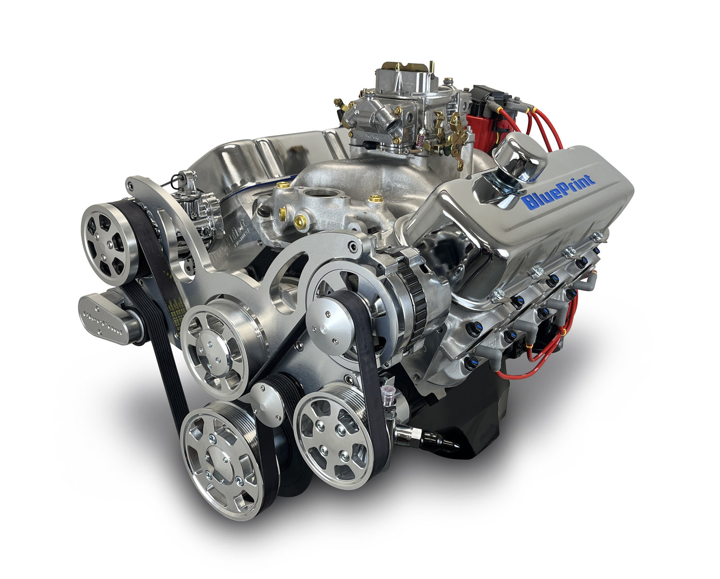BluePrint Engines GM Small Block Compatible 454 C.I. Deluxe Dressed - Cruiser - Polished Pulley Kit - Carbureted