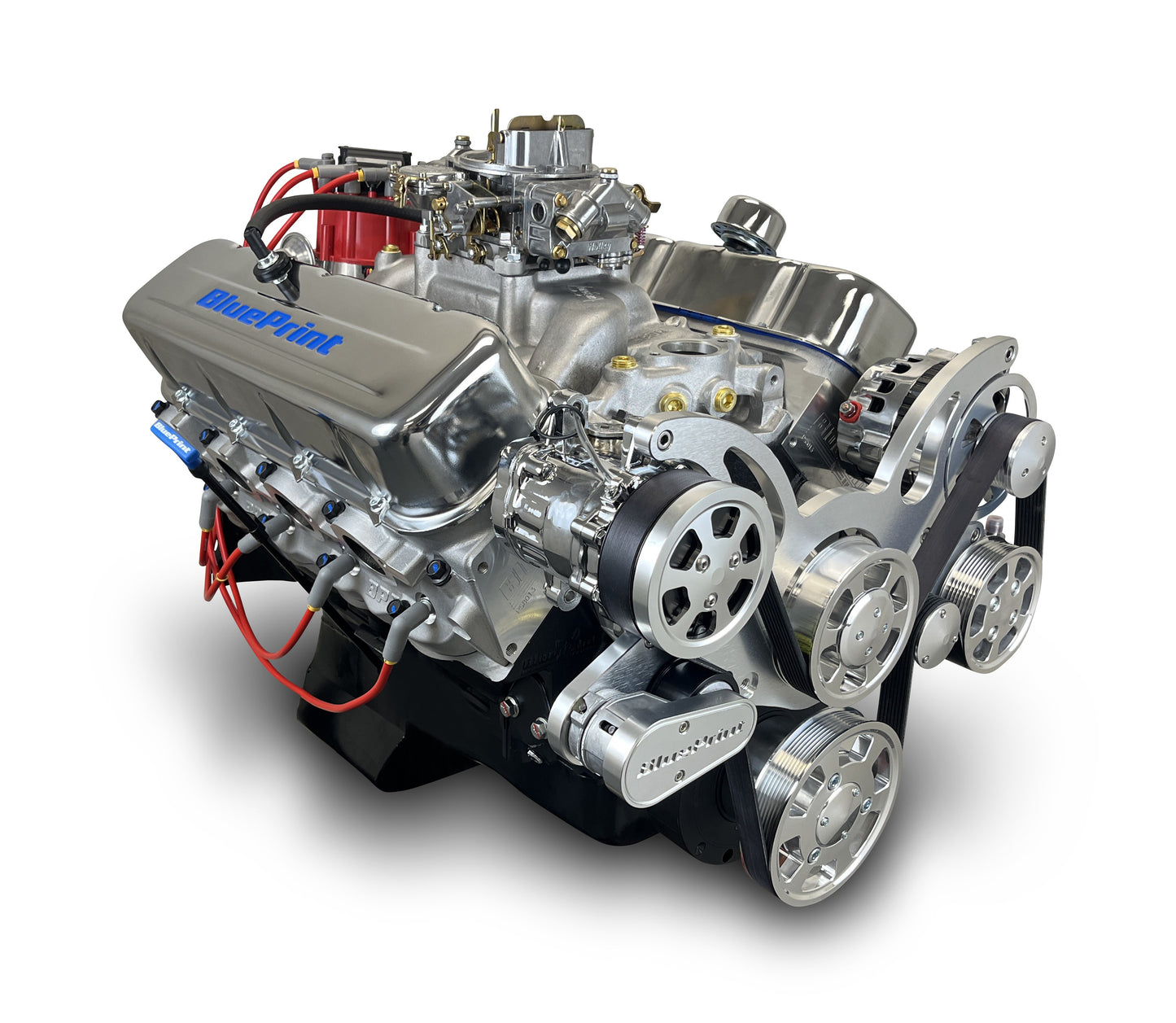 BluePrint Engines GM Small Block Compatible 454 C.I. Deluxe Dressed - Cruiser - Polished Pulley Kit - Carbureted