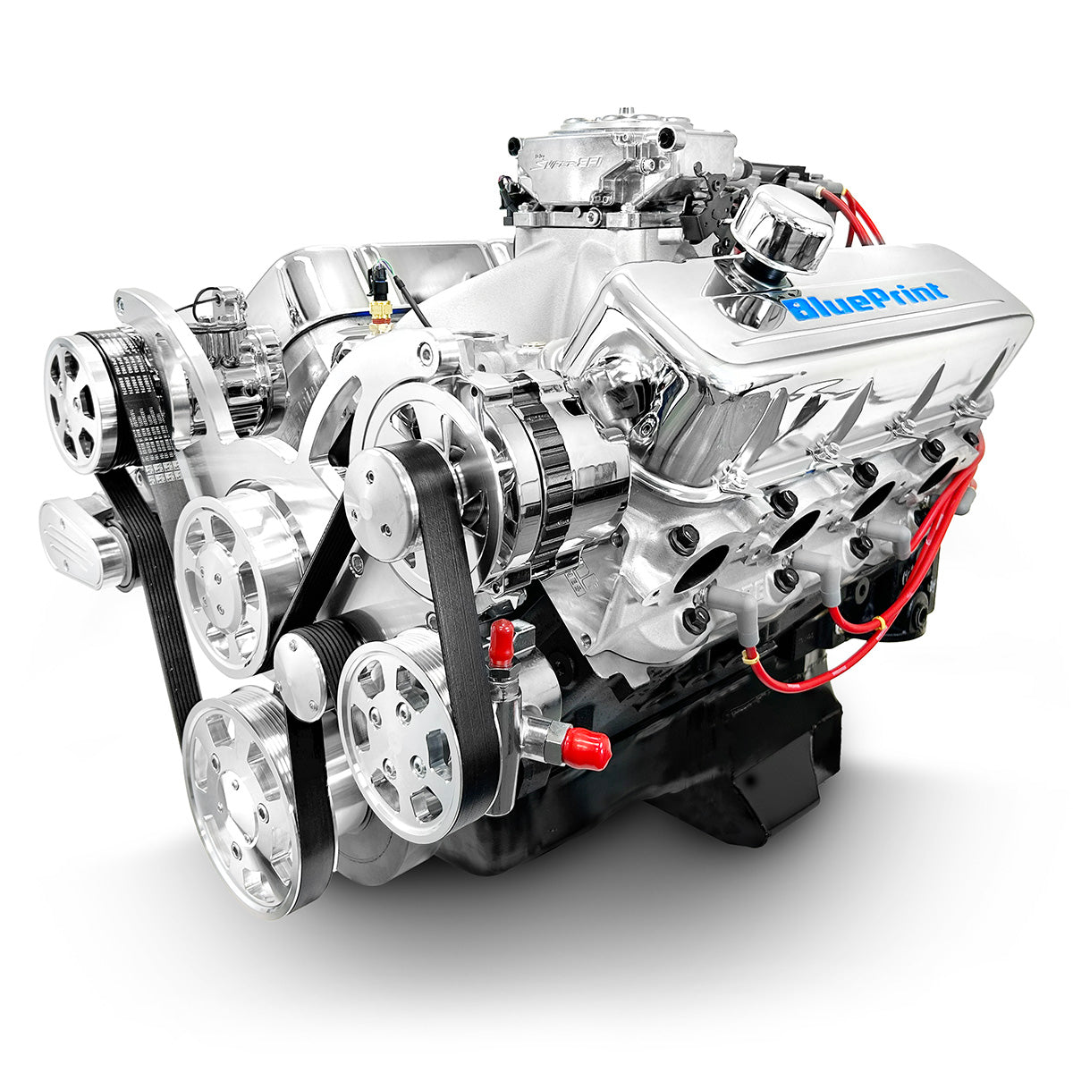 BluePrint Engines GM Small Block Compatible 496 C.I. Deluxe Dressed - Polished Pulley Kit - Fuel Injected
