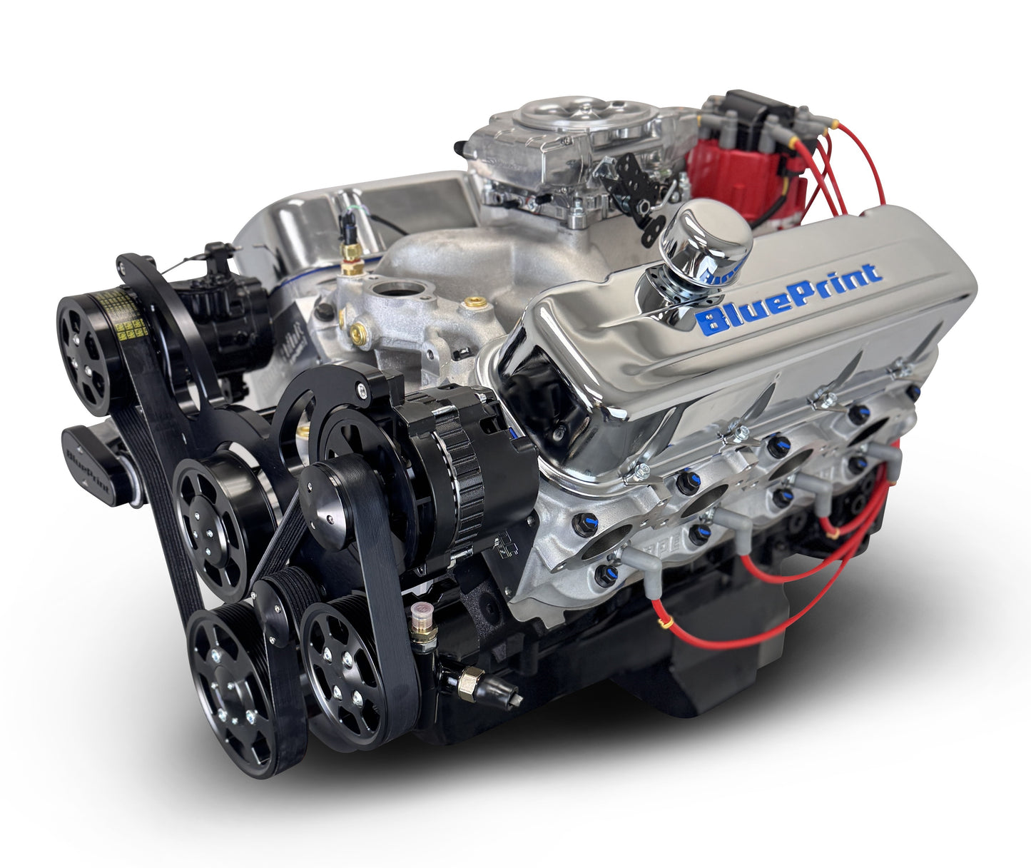 BluePrint Engines GM Small Block Compatible 454 C.I. Deluxe Dressed - Cruiser - Black Pulley Kit - Fuel Injected