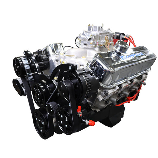 BluePrint Engines GM Small Block Compatible 496 C.I. Deluxe Dressed - Black Pulley Kit - Carbureted